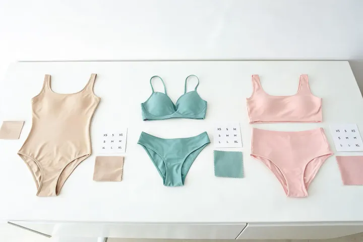 Swimwear styles arranged for specification review